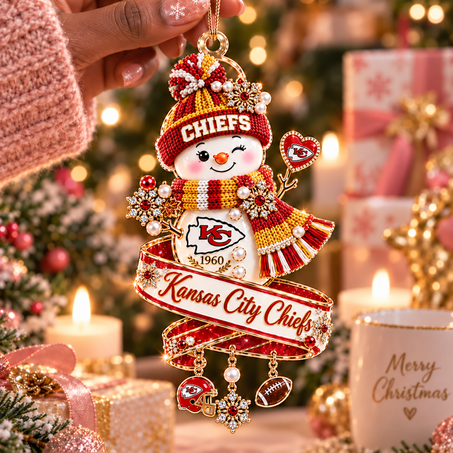 [SPECIAL OFFER] NEW CUSTOMIZED NFL01 KCC THE CHIEFS CHRISTMAS ACRYLIC ORNAMENT