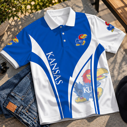 [BIG SALE] PERSONALIZED UNI01 KSJ KANSAS JAYHAWKS POLO SHIRT