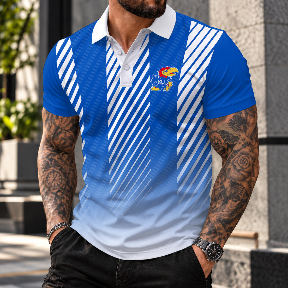 [BIG SALE] PERSONALIZED UNI01 KSJ KANSAS JAYHAWKS POLO SHIRT