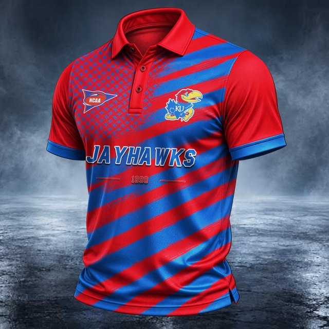 [BIG SALE] PERSONALIZED UNI01 KSJ KANSAS JAYHAWKS POLO SHIRT