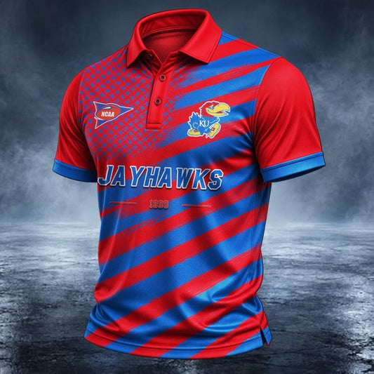 [BIG SALE] PERSONALIZED UNI01 KSJ KANSAS JAYHAWKS POLO SHIRT