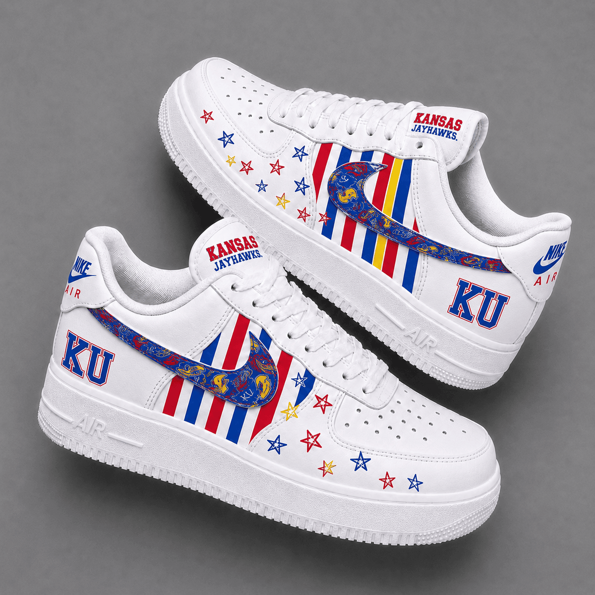 [BIG SALE] PERSONALIZED UNI01 KSJ KANSAS JAYHAWKS AF1 SHOES