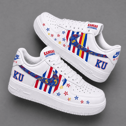 [BIG SALE] PERSONALIZED UNI01 KSJ KANSAS JAYHAWKS AF1 SHOES