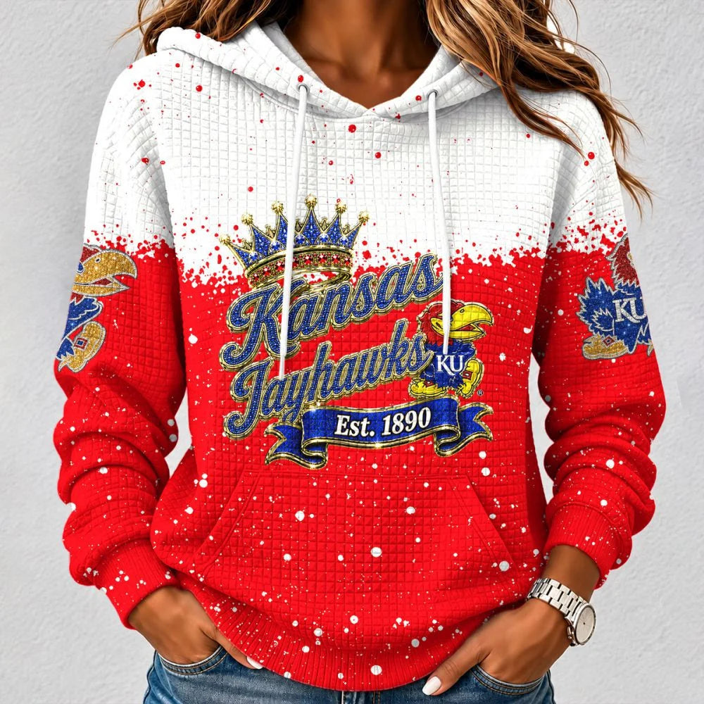 [BIG SALE] PERSONALIZED UNI01 KSJ KANSAS JAYHAWKS UNISEX HOODED SWEATSHIRT