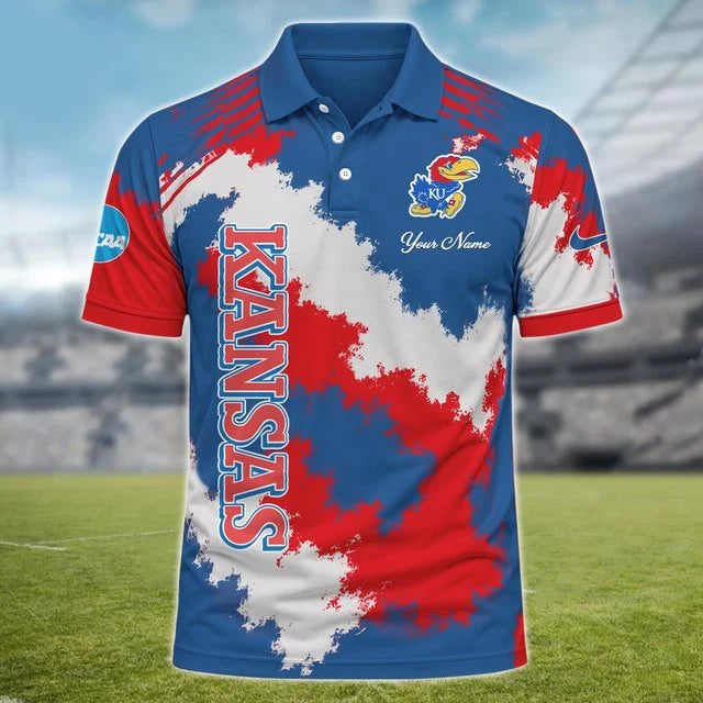 [BIG SALE] PERSONALIZED UNI01 KSJ KANSAS JAYHAWKS MULTICOLOR POLO SHIRT