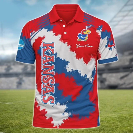[BIG SALE] PERSONALIZED UNI01 KSJ KANSAS JAYHAWKS MULTICOLOR POLO SHIRT