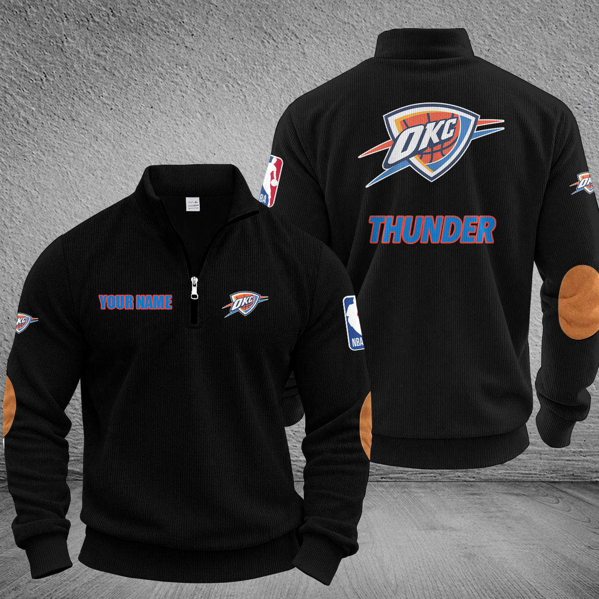 [HOT DEAL] NEW CUSTOMIZED NBA01 OCT OKLAHOMA CITY THUNDER MULTICOLOR STRIPED QUATER ZIP SWEATSHIRT