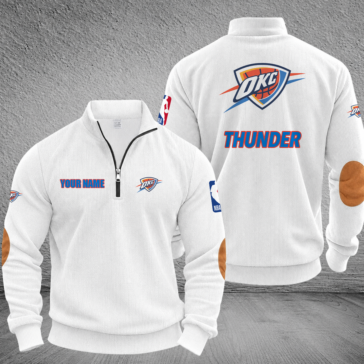 [HOT DEAL] NEW CUSTOMIZED NBA01 OCT OKLAHOMA CITY THUNDER MULTICOLOR STRIPED QUATER ZIP SWEATSHIRT