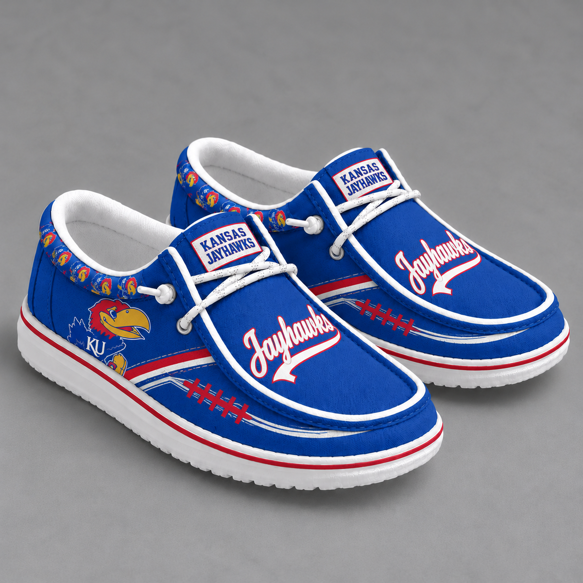 [BIG SALE] PERSONALIZED UNI01 KSJ KANSAS JAYHAWKS LOAFER SHOES