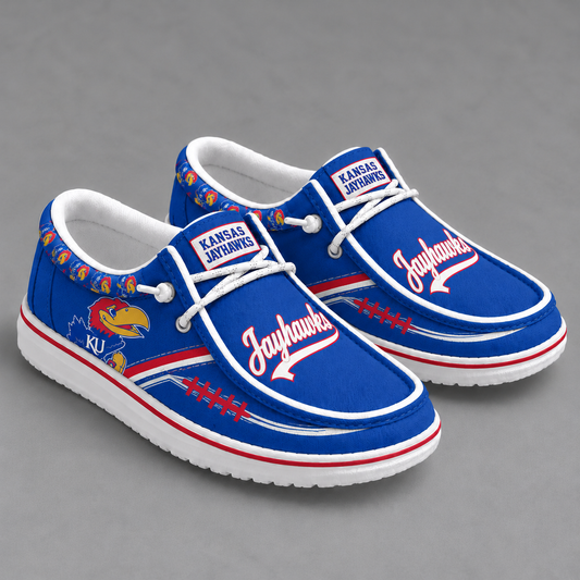 [BIG SALE] PERSONALIZED UNI01 KSJ KANSAS JAYHAWKS LOAFER SHOES