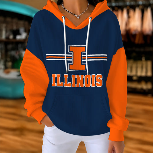 [BIG SALE] PERSONALIZED UNI02 IFI ILLINOIS FIGHTING ILLINI RIBBED HOODIE & SWEATSHIRT