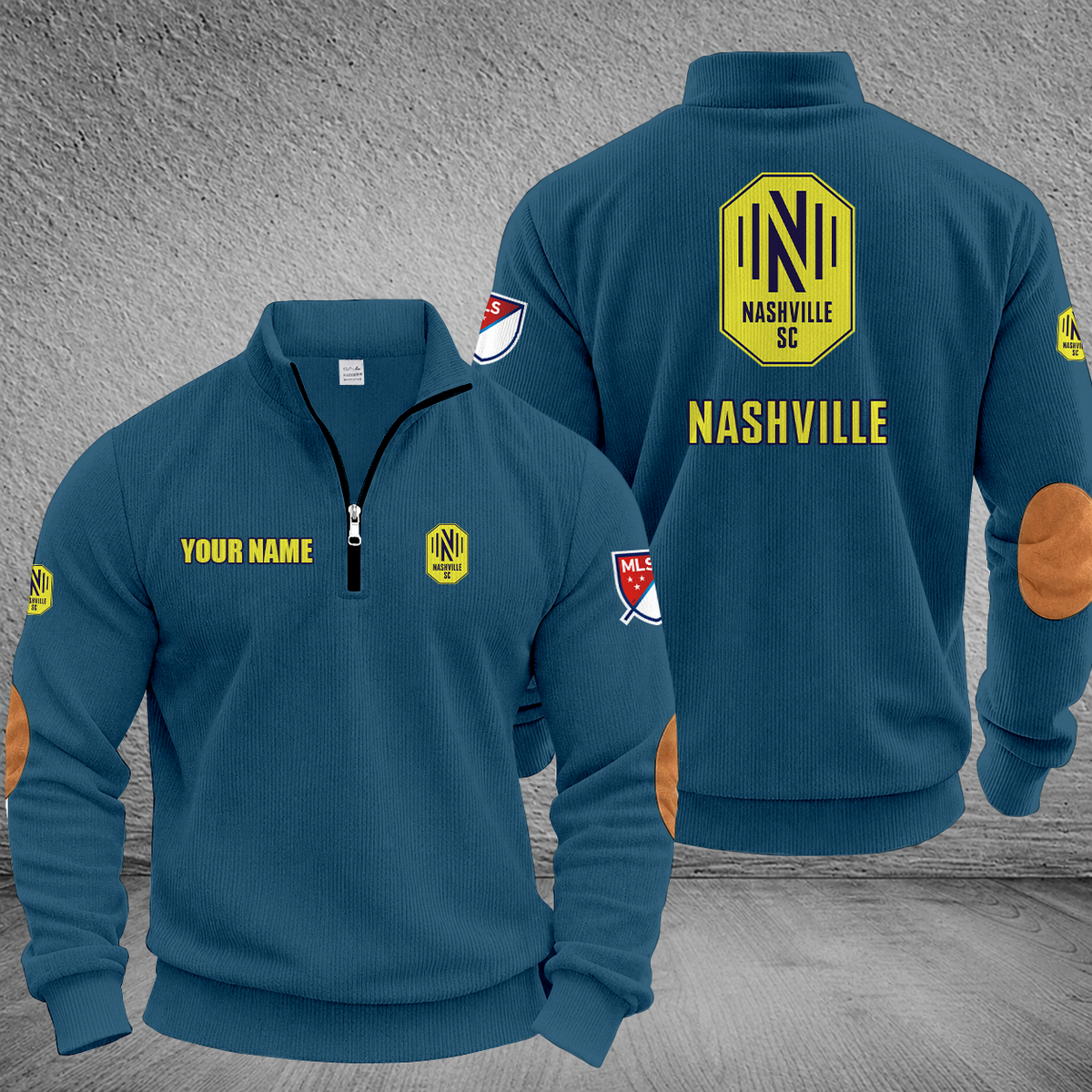 [FAN EXCLUSIVE] NEW CUSTOMIZED MLS02 NSC NASHVILLE SC MULTICOLOR STRIPED QUATER ZIP SWEATSHIRT