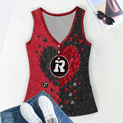 [FAN EXCLUSIVE] NEW CUSTOMIZED CFL02 OTT OTTAWA REDBLACKS WOMEN'S V-NECK TANK TOP