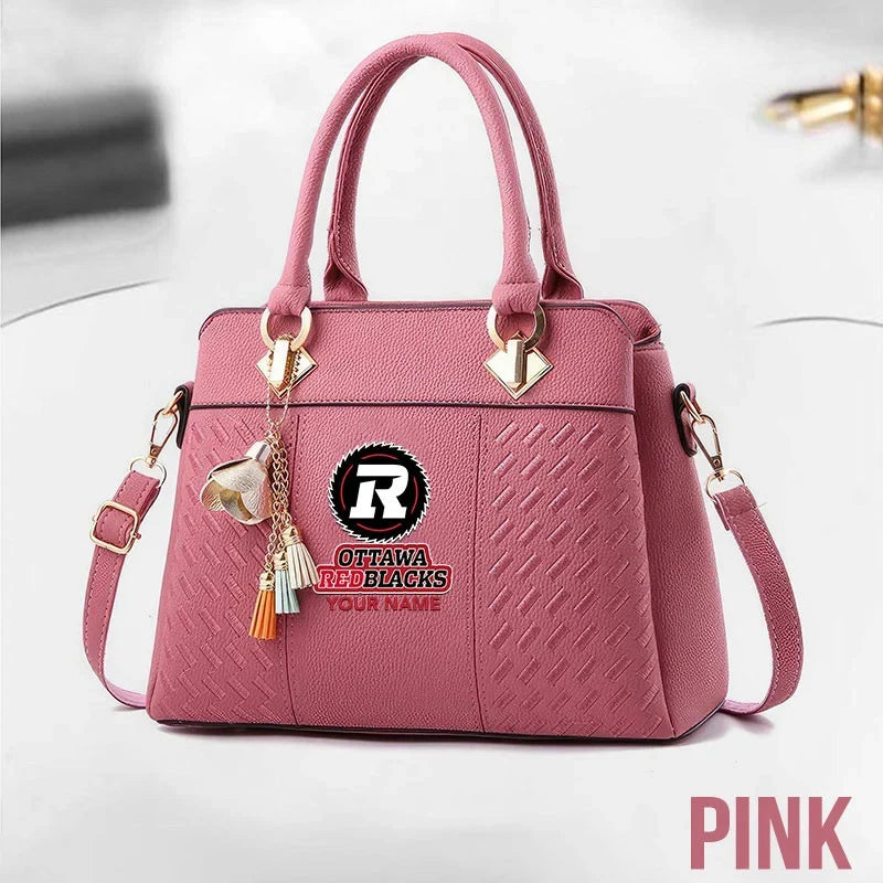 [FAN EXCLUSIVE] NEW CUSTOMIZED CFL02 OTT OTTAWA REDBLACKS MULTICOLOR HANDBAG