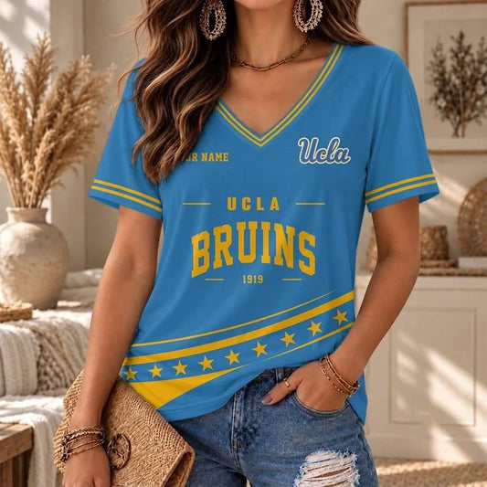 [BIG SALE] PERSONALIZED UNI02 UCB UCLA BRUINS V-NECK FEMALE SHIRT