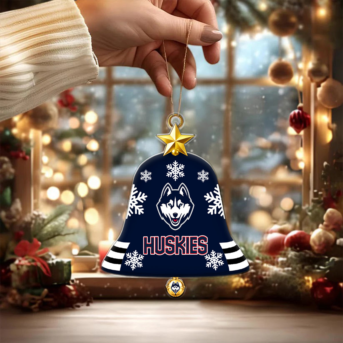 [BIG DEAL] PERSONALIZED UNI02 UCH UCONN HUSKIES CHRISTMAS ACRYLIC ORNAMENT