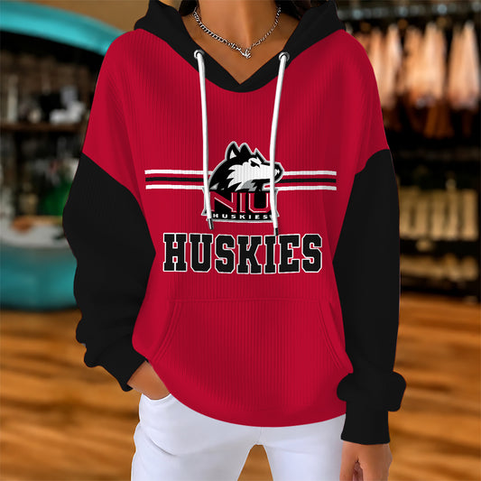 [BIG SALE] PERSONALIZED UNI03 NIU NORTHERN ILLINOIS HUSKIES RIBBED HOODIE & SWEATSHIRT