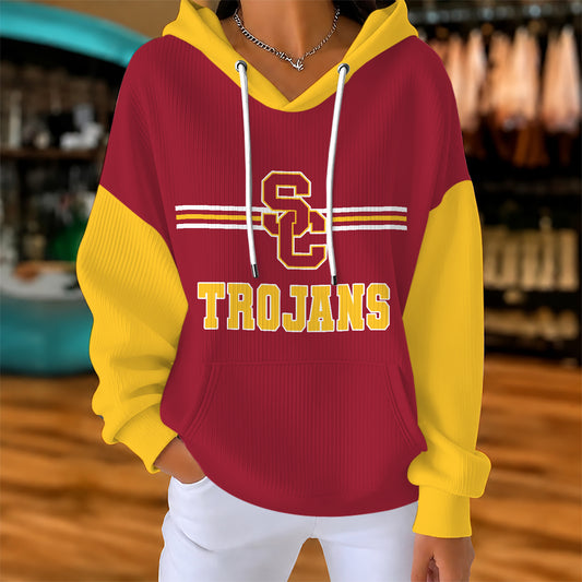 [BIG SALE] PERSONALIZED UNI03 USC USC TROJANS RIBBED HOODIE & SWEATSHIRT