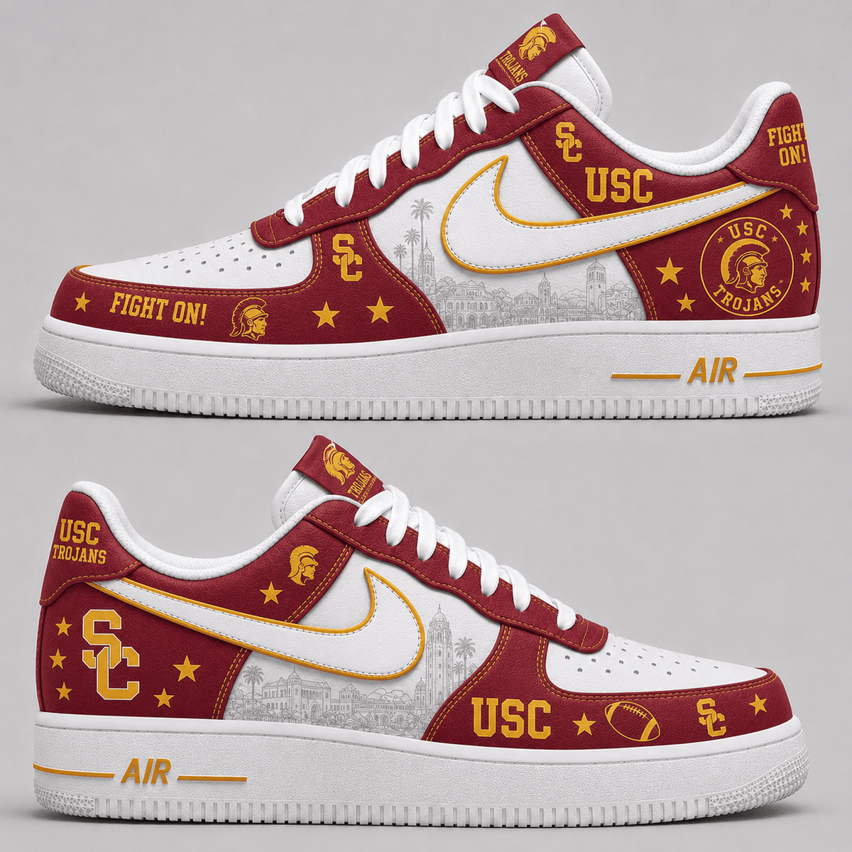 [BIG SALE] PERSONALIZED UNI03 USC USC TROJANS AF1 SHOES