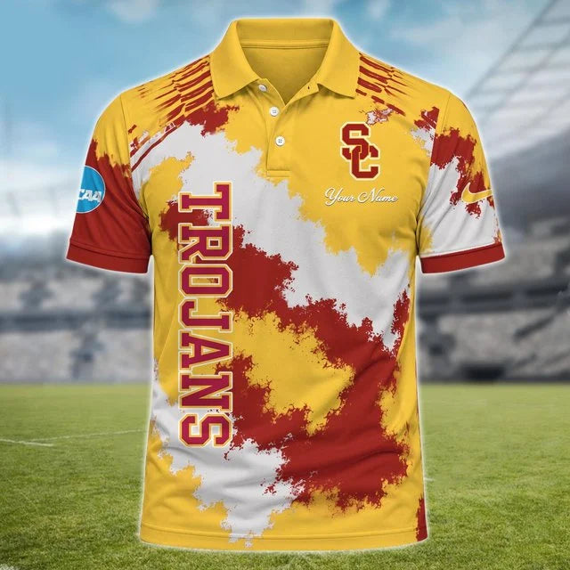 [BIG SALE] PERSONALIZED UNI03 USC USC TROJANS MULTICOLOR POLO SHIRT