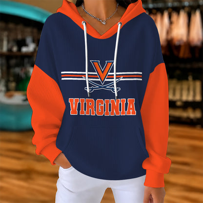 [BIG DEAL] PERSONALIZED UNI03 VIC VIRGINIA CAVALIERS RIBBED HOODIE & SWEATSHIRT