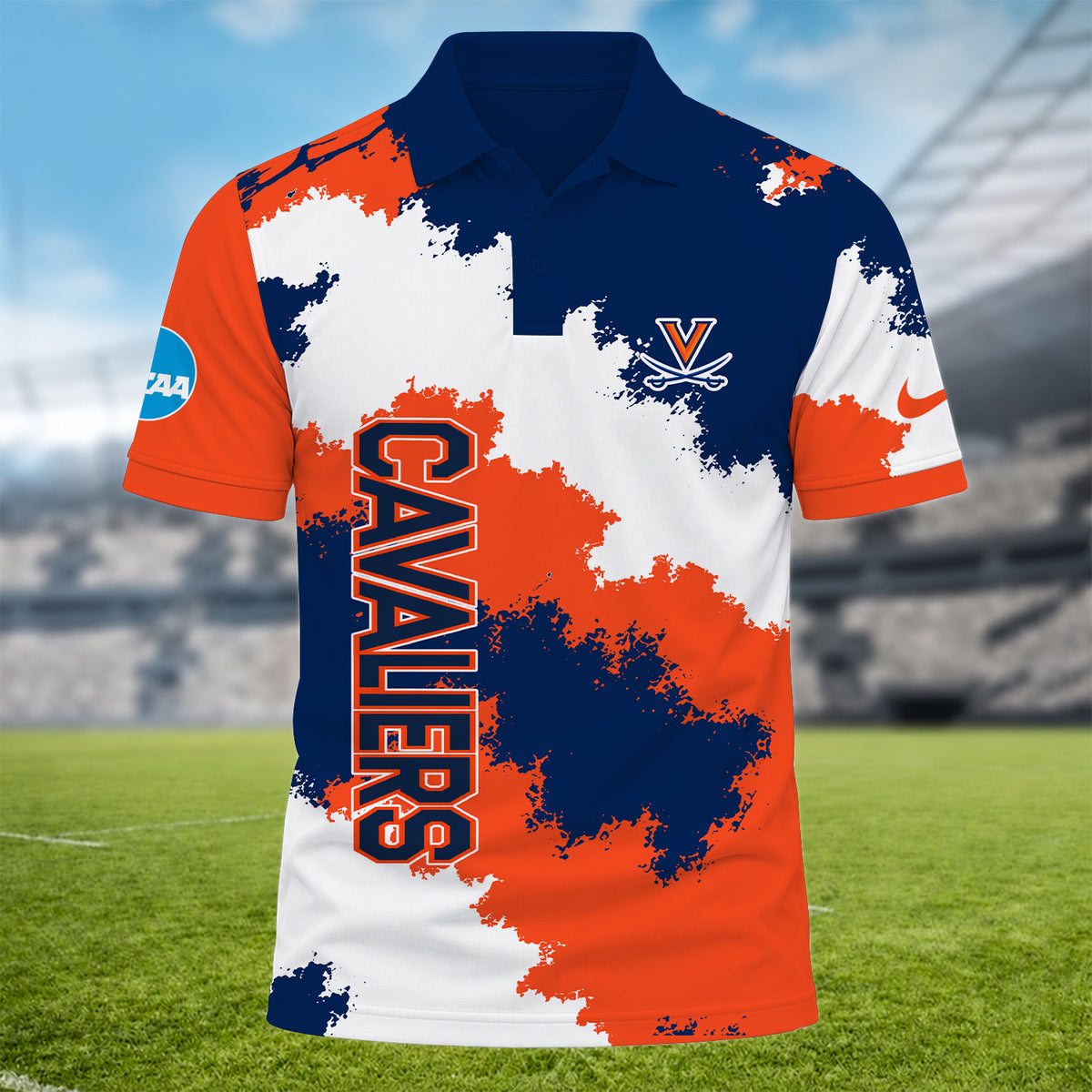 [BIG DEAL] PERSONALIZED UNI03 VIC VIRGINIA CAVALIERS MULTICOLOR POLO SHIRT