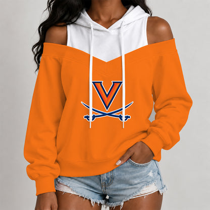 [BIG DEAL] PERSONALIZED UNI03 VIC VIRGINIA CAVALIERS WOMEN'S OFF-SHOULDER HOODIE