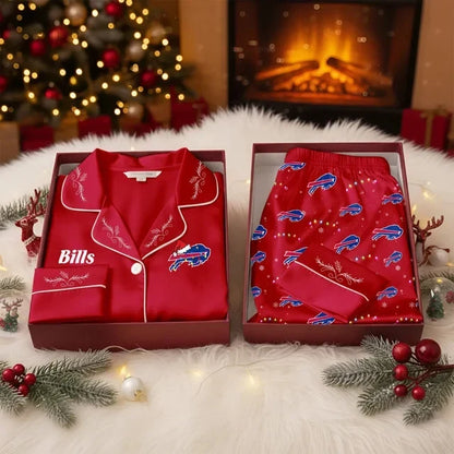 [SPECIAL OFFER] NEW CUSTOMIZED NFL03 BFB THE BILLS LONG-SLEEVE PAJAMA SET