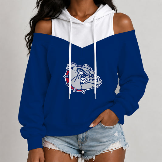[BIG DEAL] PERSONALIZED UNI04 GOB GONZAGA BULLDOGS WOMEN'S OFF-SHOULDER HOODIE
