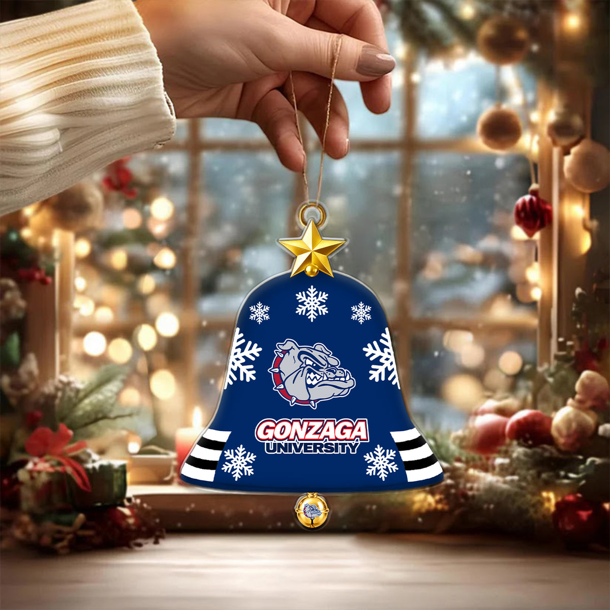 [BIG DEAL] PERSONALIZED UNI04 GOB GONZAGA BULLDOGS CHRISTMAS ACRYLIC ORNAMENT