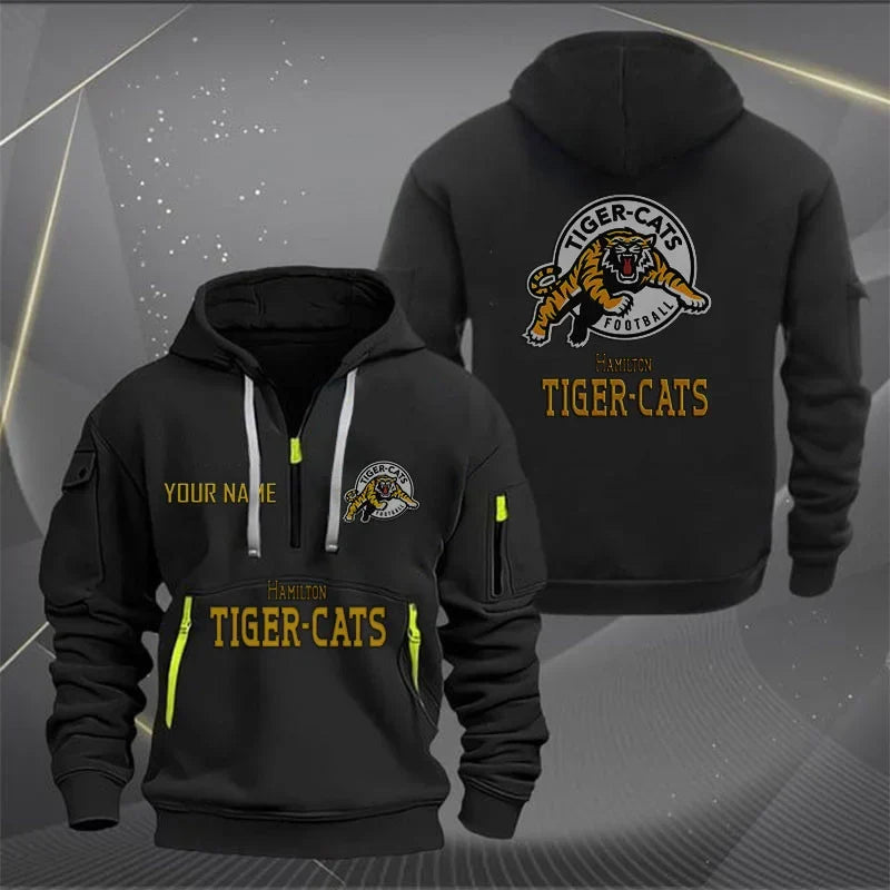 [FAN EXCLUSIVE] NEW CUSTOMIZED CFL04 HAM HAMILTON TIGER-CATS MUTICOLOR QUARTER ZIP HOODIE