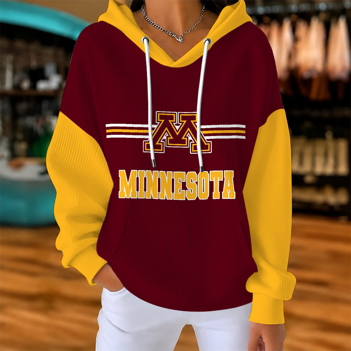 [BIG SALE] PERSONALIZED UNI04 MGG MINNESOTA GOLDEN GOPHERS RIBBED HOODIE & SWEATSHIRT