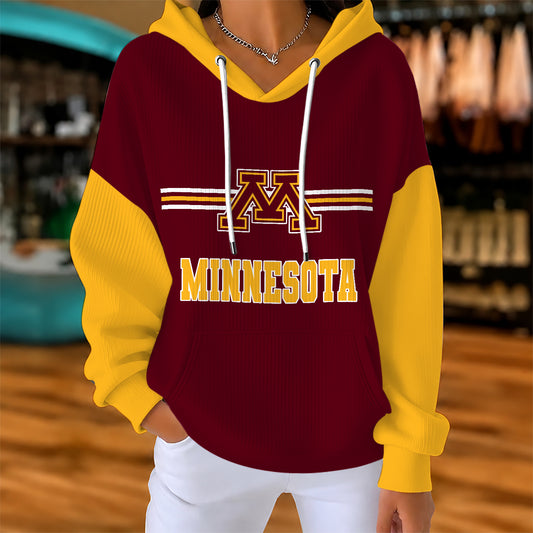 [BIG SALE] PERSONALIZED UNI04 MGG MINNESOTA GOLDEN GOPHERS RIBBED HOODIE & SWEATSHIRT