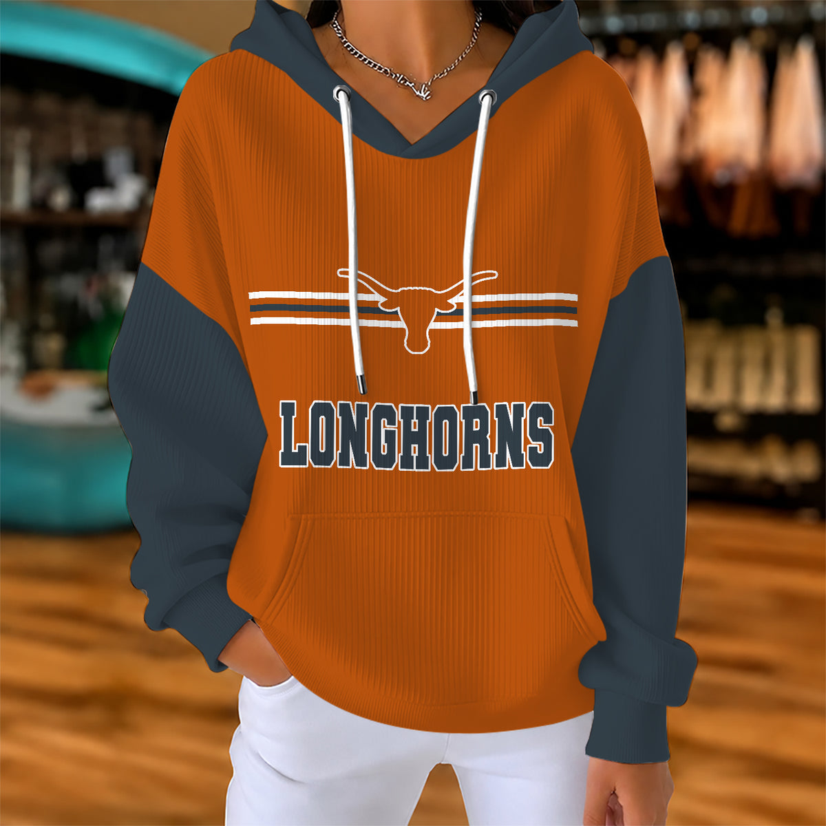 [BIG SALE] PERSONALIZED UNI04 TXL TEXAS LONGHORNS RIBBED HOODIE & SWEATSHIRT