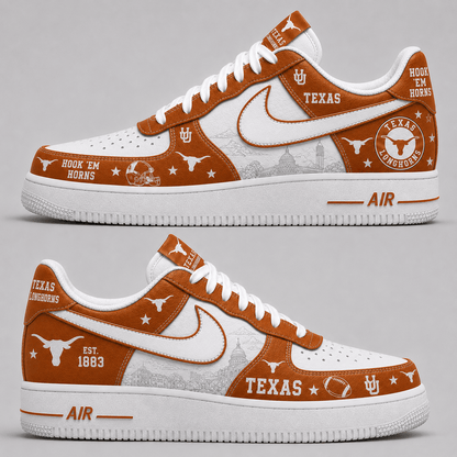 [BIG SALE] PERSONALIZED UNI04 TXL TEXAS LONGHORNS AF1 SHOES