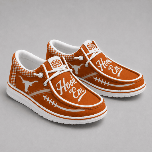 [BIG SALE] PERSONALIZED UNI04 TXL TEXAS LONGHORNS LOAFER SHOES