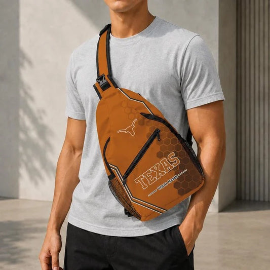 [BIG SALE] PERSONALIZED UNI04 TXL TEXAS LONGHORNS SLING BAG