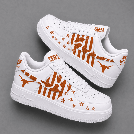 [BIG SALE] PERSONALIZED UNI04 TXL TEXAS LONGHORNS AF1 SHOES