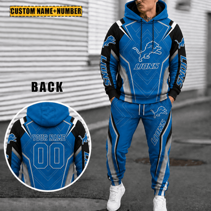 [SPECIAL OFFER] NEW CUSTOMIZED NFL04 DTL THE LIONS HOODIE & SWEATPANTS