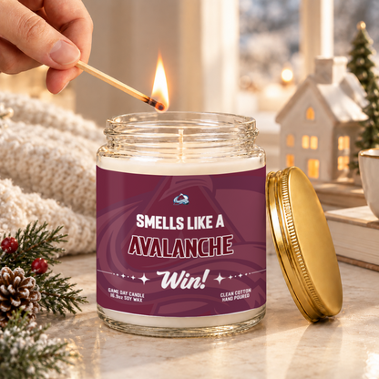 [SUPER SALE] NEW CUSTOMIZED NHL05 CAL THE AVALANCHE FROSTED GLASS CANDLE