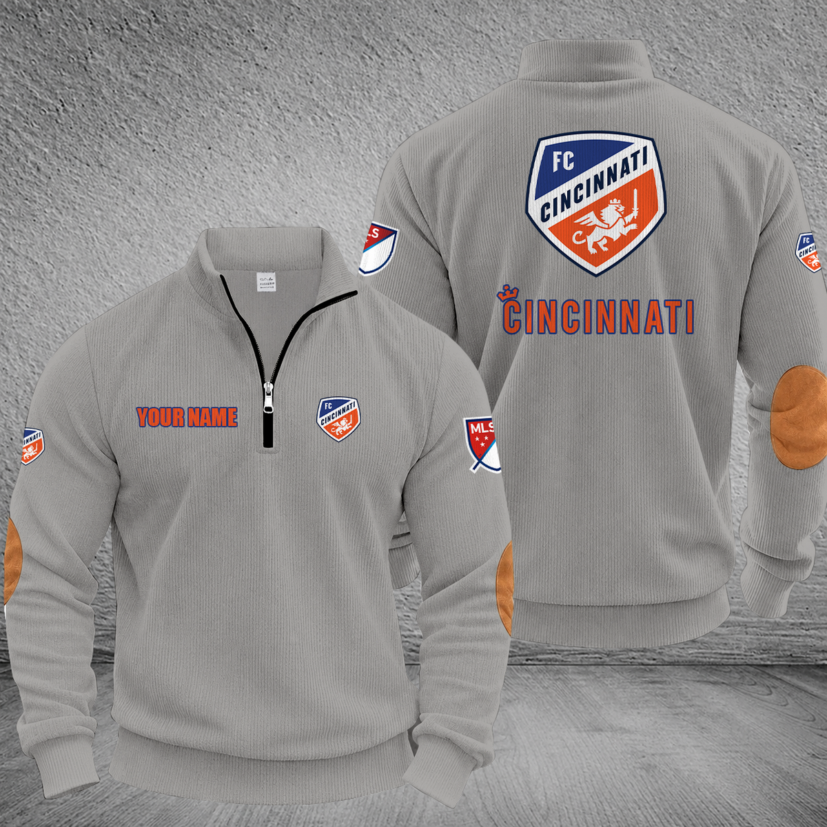 [FAN EXCLUSIVE] NEW CUSTOMIZED MLS05 FCC FC CINCINNATI MULTICOLOR STRIPED QUATER ZIP SWEATSHIRT