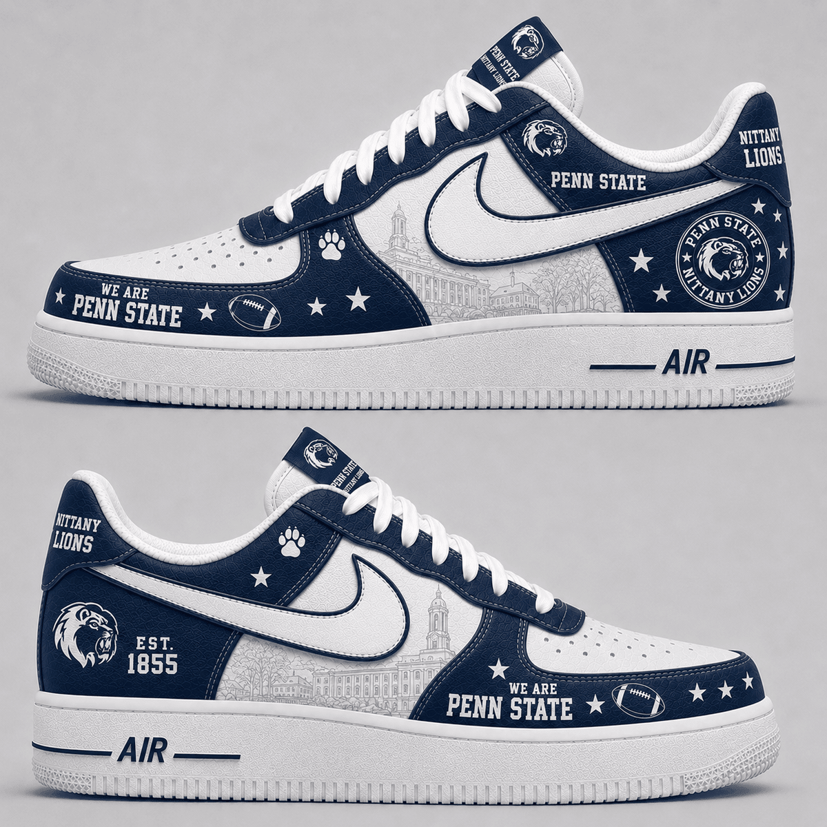 [BIG SALE] PERSONALIZED UNI05 PNL PENN STATE NITTANY LIONS AF1 SHOES