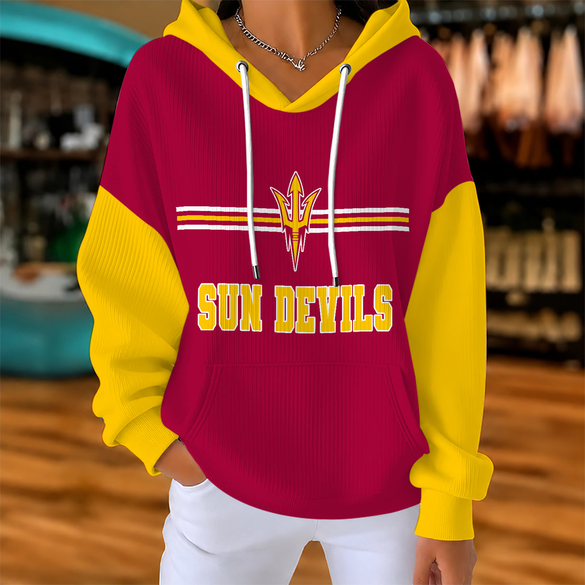 [BIG SALE] PERSONALIZED UNI06 ASS ARIZONA STATE SUN DEVILS RIBBED HOODIE & SWEATSHIRT
