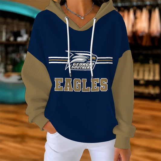 [BIG SALE] PERSONALIZED UNI06 GSO GEORGIA SOUTHERN EAGLES RIBBED HOODIE & SWEATSHIRT