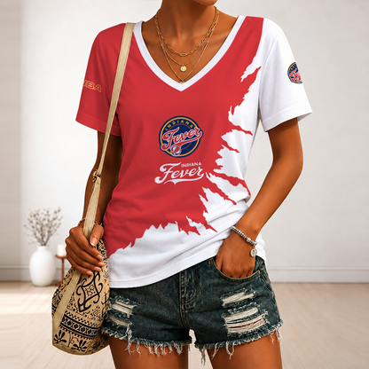 [FAN FAVORITE] NEW CUSTOMIZED WNBA06 IDF INDIANA FEVER V-NECK FEMALE SHIRT