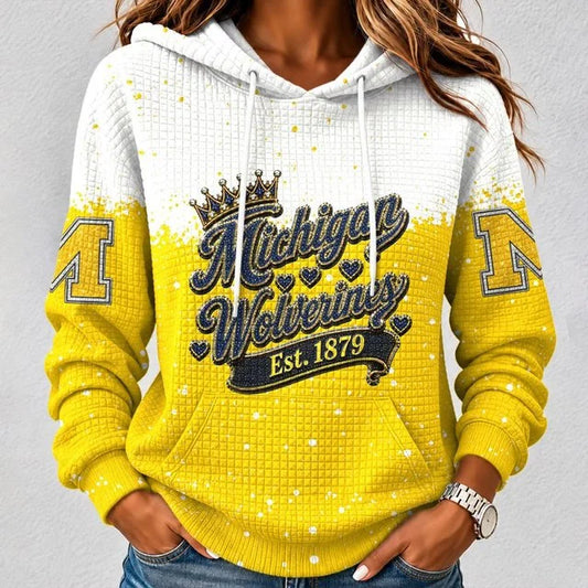 [BIG SALE] PERSONALIZED UNI06 MIW MICHIGAN WOLVERINES UNISEX HOODED SWEATSHIRT