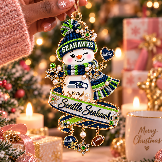 [SPECIAL OFFER] NEW CUSTOMIZED NFL06 SSH THE SEAHAWKS CHRISTMAS ACRYLIC ORNAMENT