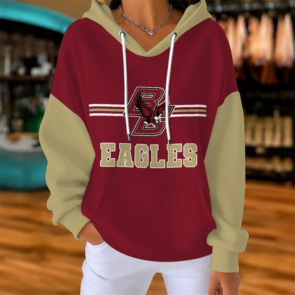 [BIG DEAL] PERSONALIZED UNI07 BOE BOSTON COLLEGE EAGLES RIBBED HOODIE & SWEATSHIRT