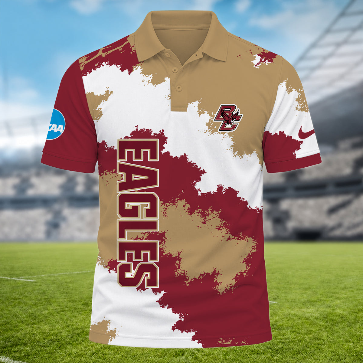 [BIG DEAL] PERSONALIZED UNI07 BOE BOSTON COLLEGE EAGLES MULTICOLOR POLO SHIRT