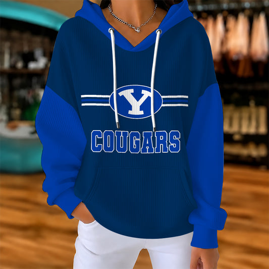 [BIG SALE] PERSONALIZED UNI07 BYU BYU COUGARS RIBBED HOODIE & SWEATSHIRT